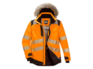 PW369 Zimní bunda PW3 Hi-Vis Parka oranžová/černá