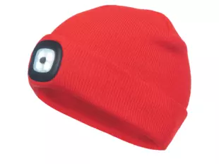 DEEL LED lampa čepice pletená červená usb
